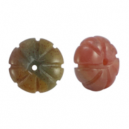 Natural stone beads agate flower Multicolour green orange