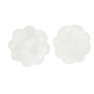 Natural stone beads glass flower Transparent white