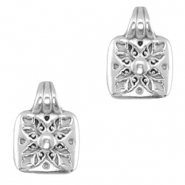 DQ European metal charms Square Antique Silver (nickel free)
