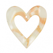 Resin pendants heart Copper Orange