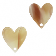 Resin pendants heart Beige