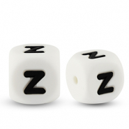 Letter beads silicone Z White-black