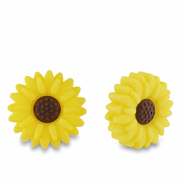 silicone beads flower Yellow