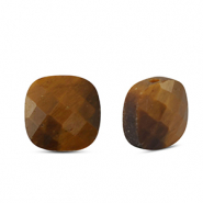 Natural stone beads Tigereye square Golden Brown