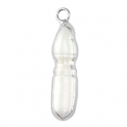 Freshwater pearls charm tooth Silver-Natural White