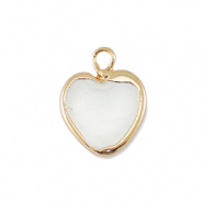 BQ Freshwater pearls charm heart Gold-Natural White