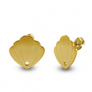 Stainless steel earrings shell Gold
