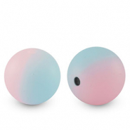 silicone beads 15mm Blue-pink