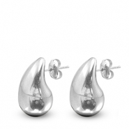 Stainless steel earrings / earpins drop Silver