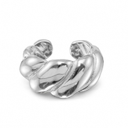 Stainless steel rings twisted Silver