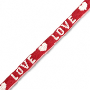 Ribbon text "love" Red-White