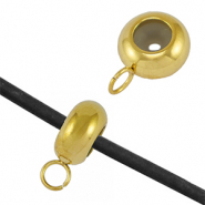 Stainless steel findings smart stopper bead with loop Gold