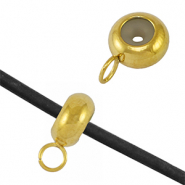 Stainless steel findings smart stopper bead with loop Gold