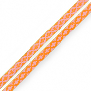 Ribbon text flower Orange-light pink
