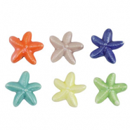 Beads Ceramic starfish Multicolour