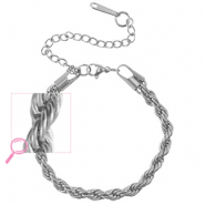 Stainless steel bracelets twisted Silver