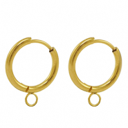 Stainless steel earrings creole 18mm Gold