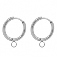 Stainless steel earrings creole 18mm Silver