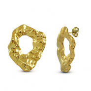 Stainless steel earrings / earpin round Gold