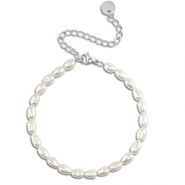 Stainless steel bracelets pearls Silver