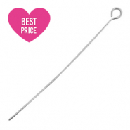 Stainless steel findings eyepins 50mm Silver