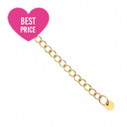 Stainless Steel findings extension chain coin 4mm Gold