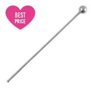 Stainless steel findings headpins 25mm Silver