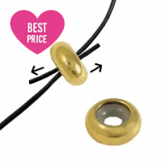 Stainless steel findings smart stopper bead 10x4mm Gold