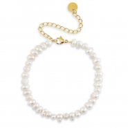 Stainless steel bracelets pearls Gold