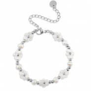 Stainless steel bracelets pearls Silver