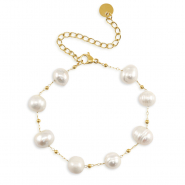 Stainless steel bracelets pearls Gold