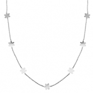 Stainless steel necklaces flower Silver