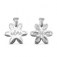 Stainless steel charms flower Silver