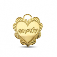 Stainless steel charms ''amour'' Gold