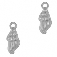 Stainless steel charms whelk Silver
