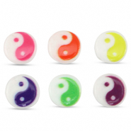 Acrylic letter beads Yin & Yang Multicolor