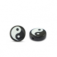 Acrylic letter beads Yin & Yang Black-white