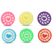 Polymer beads round heart Multicolour