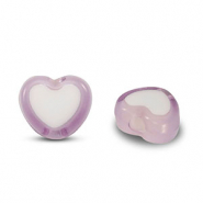 Acrylic beads heart Lilac