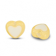 Acrylic beads heart Yellow-white