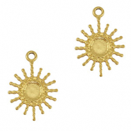 Stainless steel charms sun Gold
