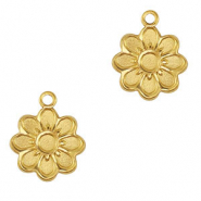 Stainless steel charms flower Gold