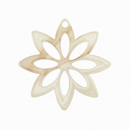 Resin pendants flower Beige