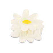 Hair accessories hair claw flower White