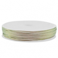 Macramé bead cord braided 1mm Silver-Pink Metallic