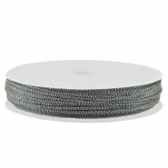 Macramé bead cord braided 0,8mm Dark Grey-Silver Metallic