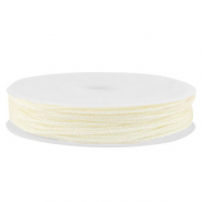 Macramé bead cord braided 0,8mm Off White Metallic
