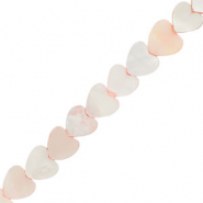 Shell beads heart Light Pink