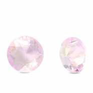 Crystal glass charms round Light Pink