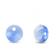 Crystal glass charms round Sapphire Blue